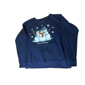 Women’s Size Large Christmas Sweatshirt Navy James Brand
